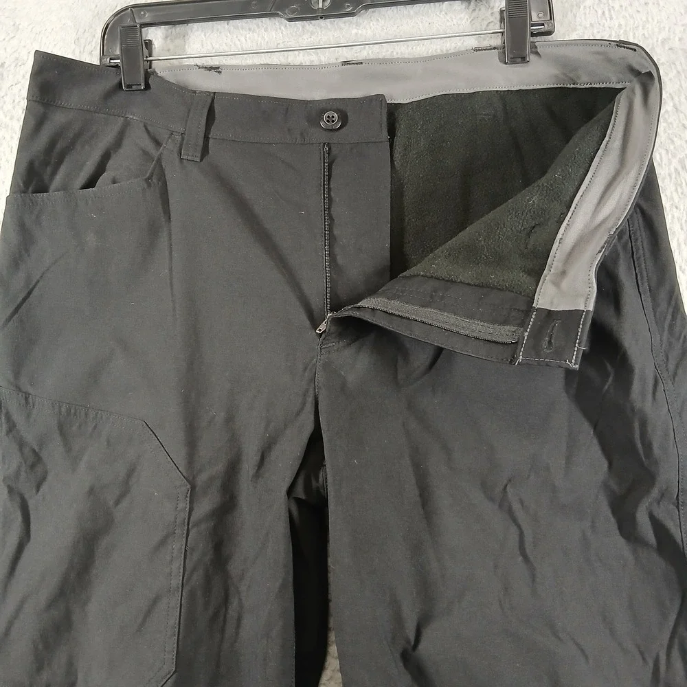 Eddie Bauer Men's Fleece Lined Tech Pants Size 36x34 Black